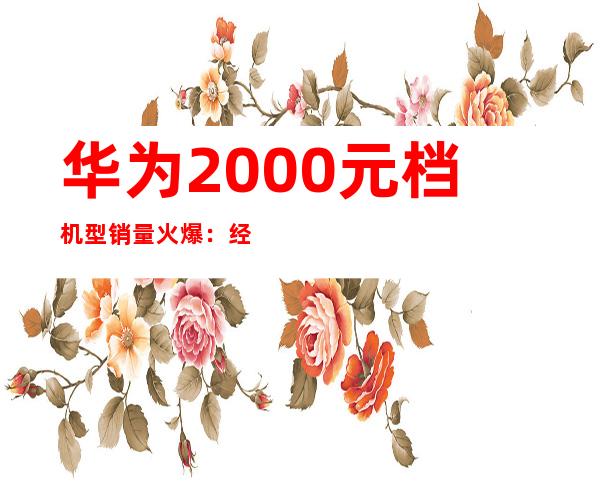 华为2000元档机型销量火爆：经济实惠受追捧